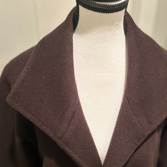 Cinzia Rocca Luxury Brown Angora & Wool Long Coat - Size 10 - Picture 11 of 11